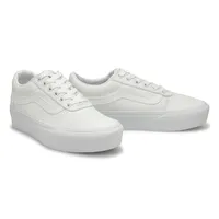 Womens Ward Platform Lace Up Sneaker - White/White