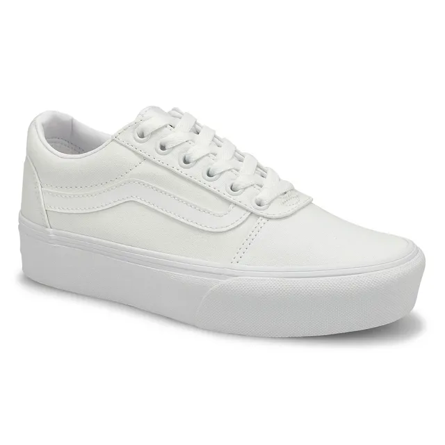 Womens Ward Platform Lace Up Sneaker - White/White