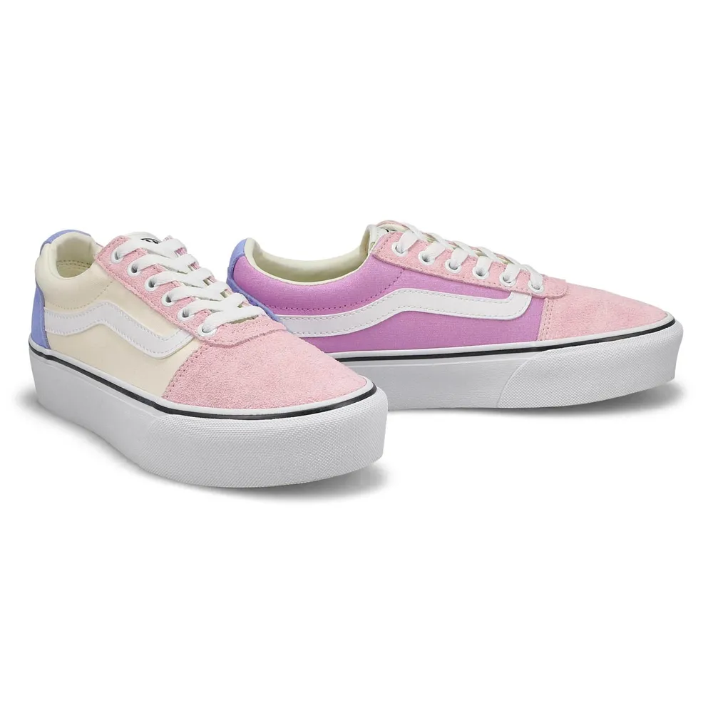 Womens Ward Platform Lace Up Sneaker - Light Purple/Multi