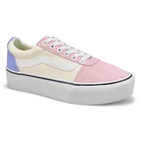 Womens Ward Platform Lace Up Sneaker - Light Purple/Multi