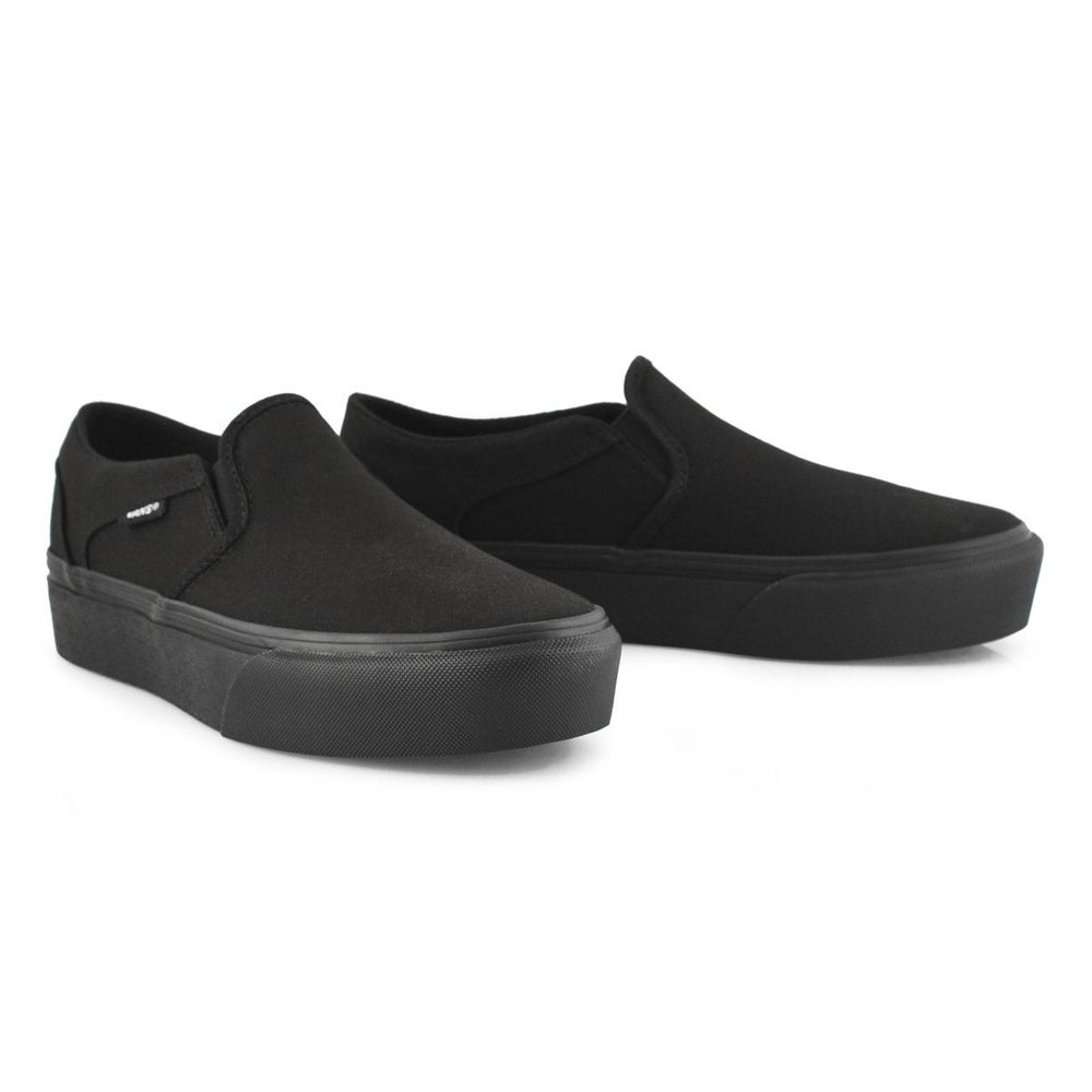 Womens Asher Platform Slip On Sneaker - Black/Black