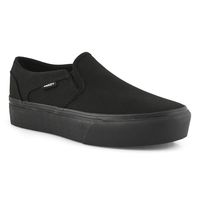 Womens Asher Platform Slip On Sneaker - Black/Black