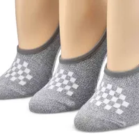 Womens Classic Heathered Canoodle Ankle Sock 3 Pack - Grey/White