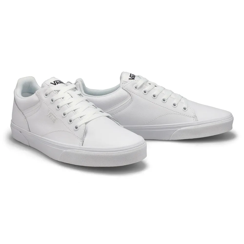 Mens Seldan Leather Lace Up Sneaker - White/White