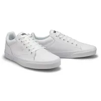 Mens Seldan Leather Lace Up Sneaker - White/White