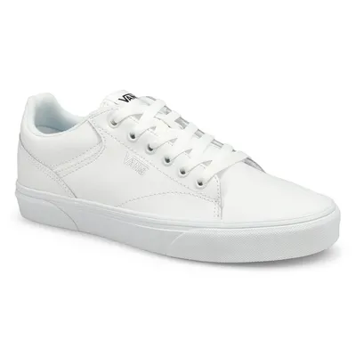 Womens Seldan Leather Lace Up Sneaker - White