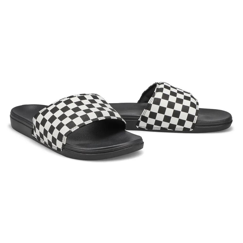 Mens Range Slide-On Slide Sandal - Black/White