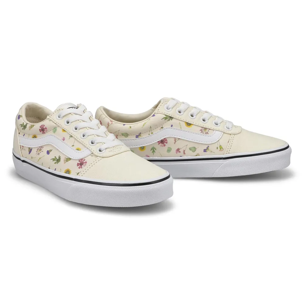 Womens Ward Floral Lace Up Sneaker - White