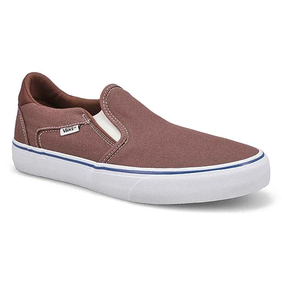 Mens Asher Deluxe Slip On Sneaker - Taupe/White