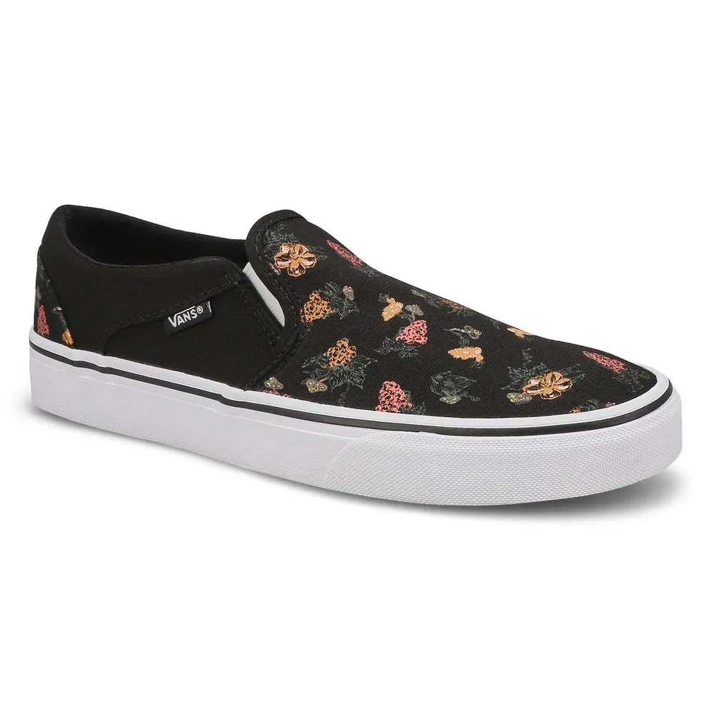 Womens Asher Slip On Sneaker - Black/White Multi