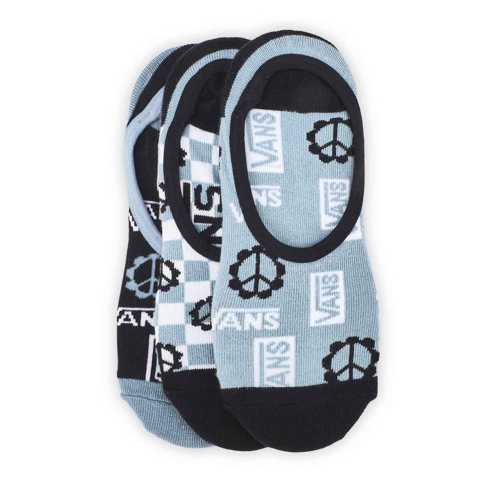 Womens Logo Ditsy Canoodle Sock 3 Pack - Ashley Blue