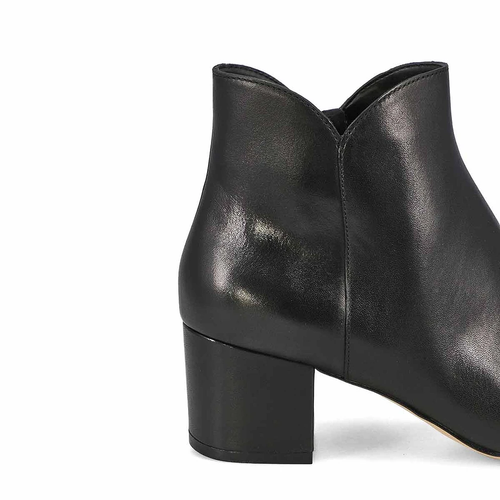 Womens Elyse Leather Ankle Boot - Black/Black