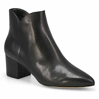 Womens Elyse Leather Ankle Boot - Black/Black