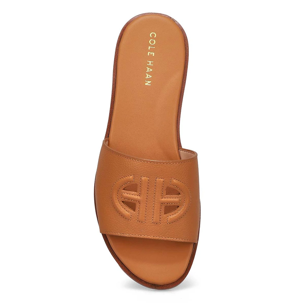 Womens Flynn Logo Slide Sandal - Pecan