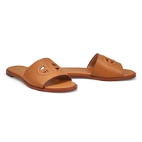 Womens Flynn Logo Slide Sandal - Pecan