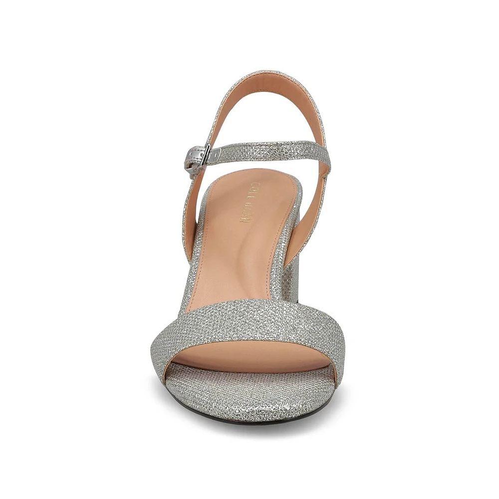 Womens  Josie Heeled Dress Sandal - Silver Glitter