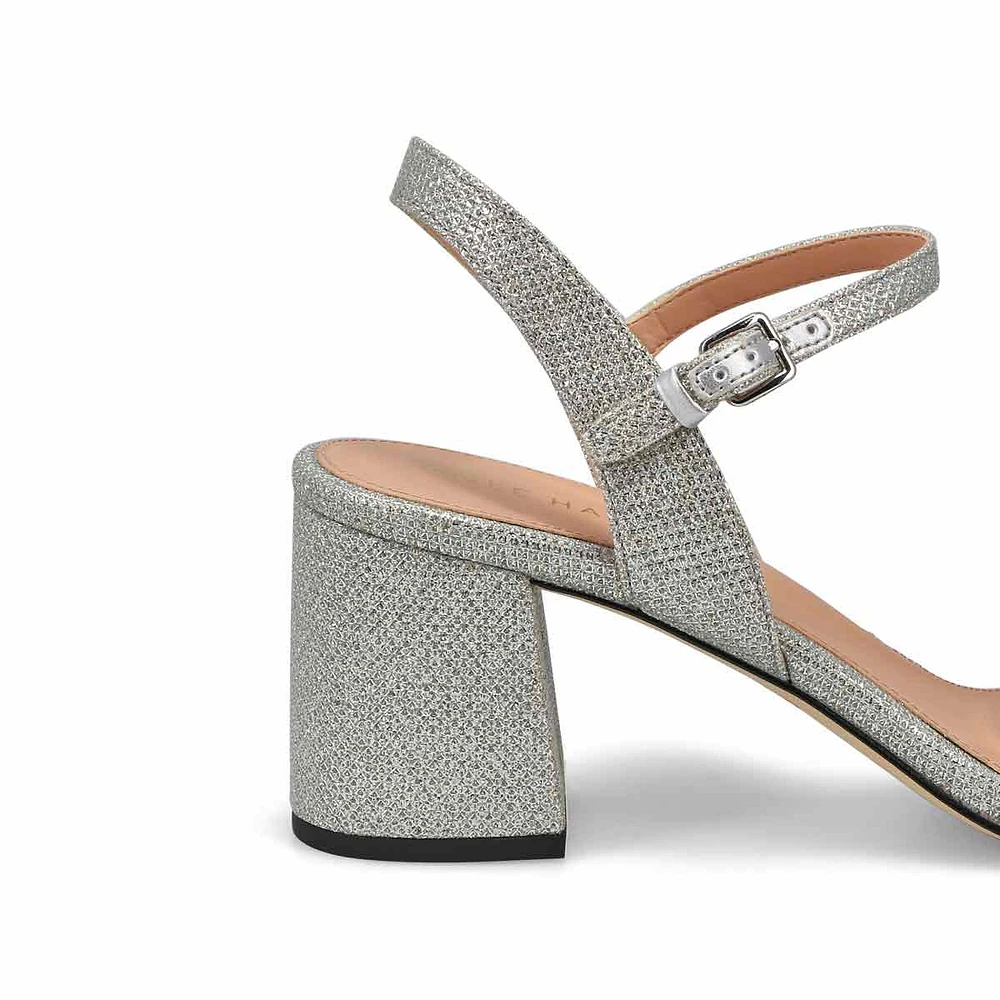 Womens  Josie Heeled Dress Sandal - Silver Glitter