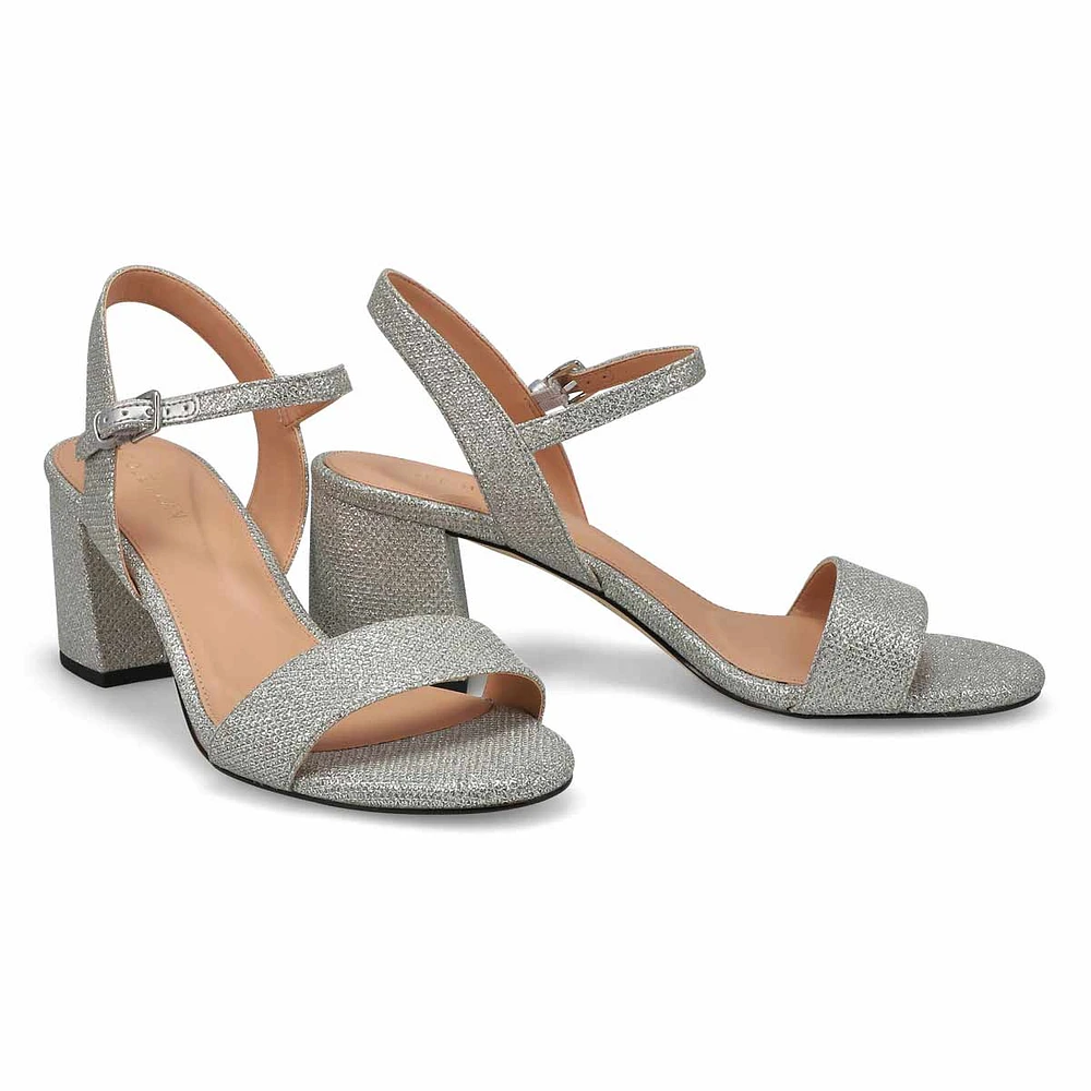 Womens  Josie Heeled Dress Sandal - Silver Glitter