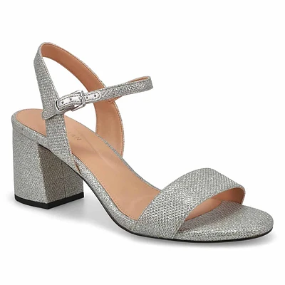 Womens  Josie Heeled Dress Sandal - Silver Glitter