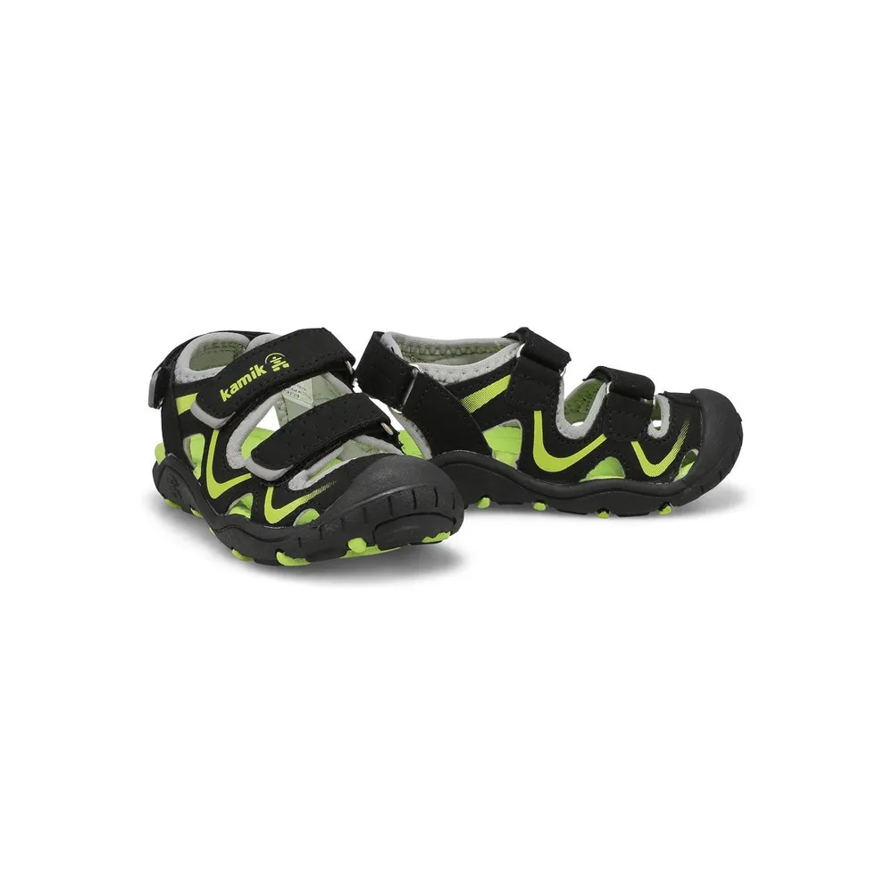 Infants Wander Closed Toe Sandal - Black/Lime