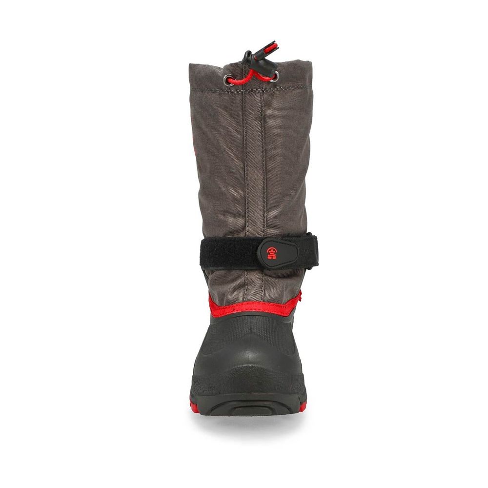 Boys Waterbug 5 Waterproof Winter Boot - Charcoal/Red