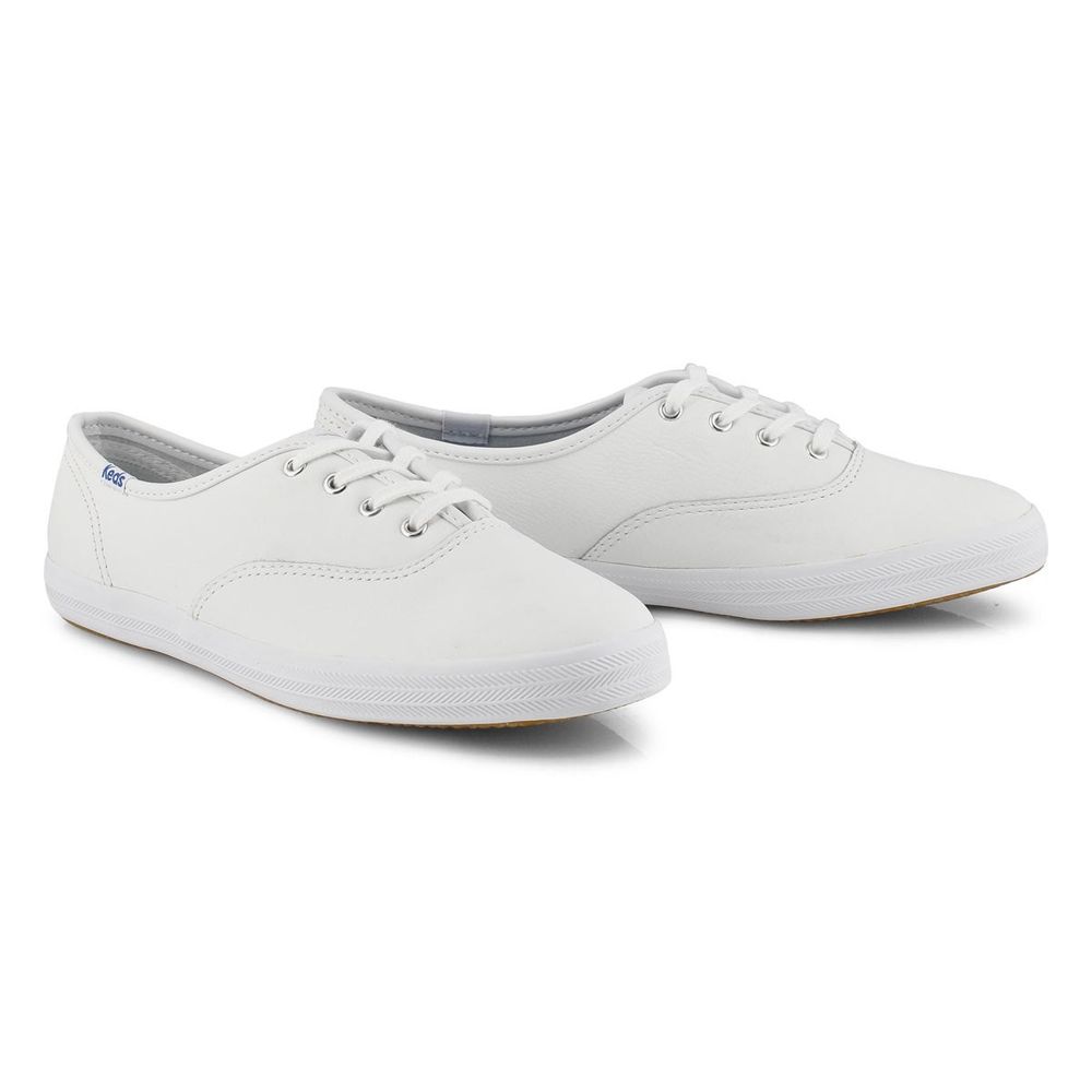 Womens Champion Leather Sneaker - White