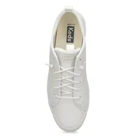 Womens Kickback Washable Leather Sneaker - White