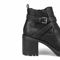 Womens Winnie Heeled Ankle Boot - Black