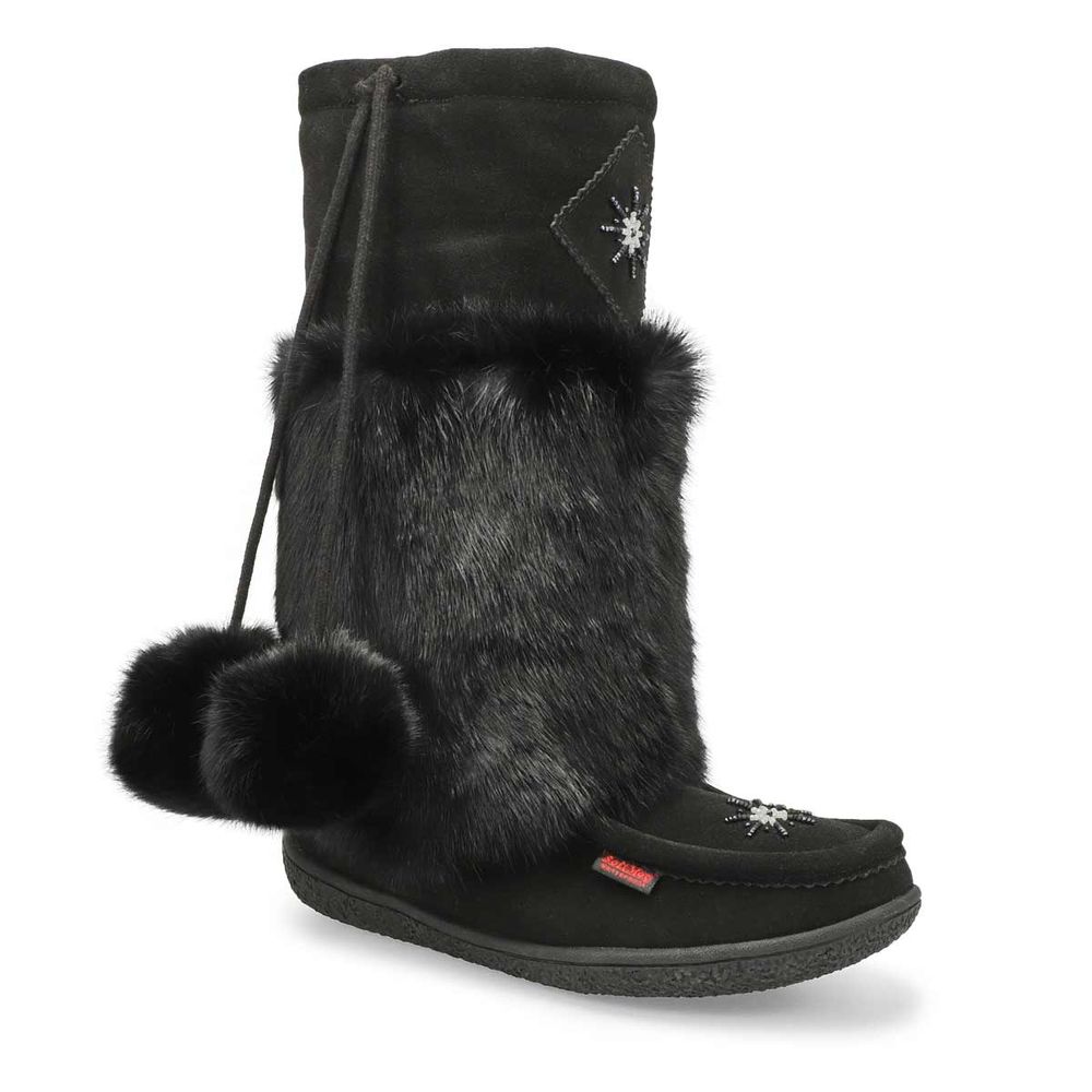 Womens Winter Niska 2 Waterproof SoftMocs - Black/Black