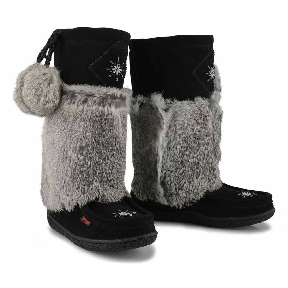 Womens Winter Niska 2 Waterproof SoftMocs - Black/Grey