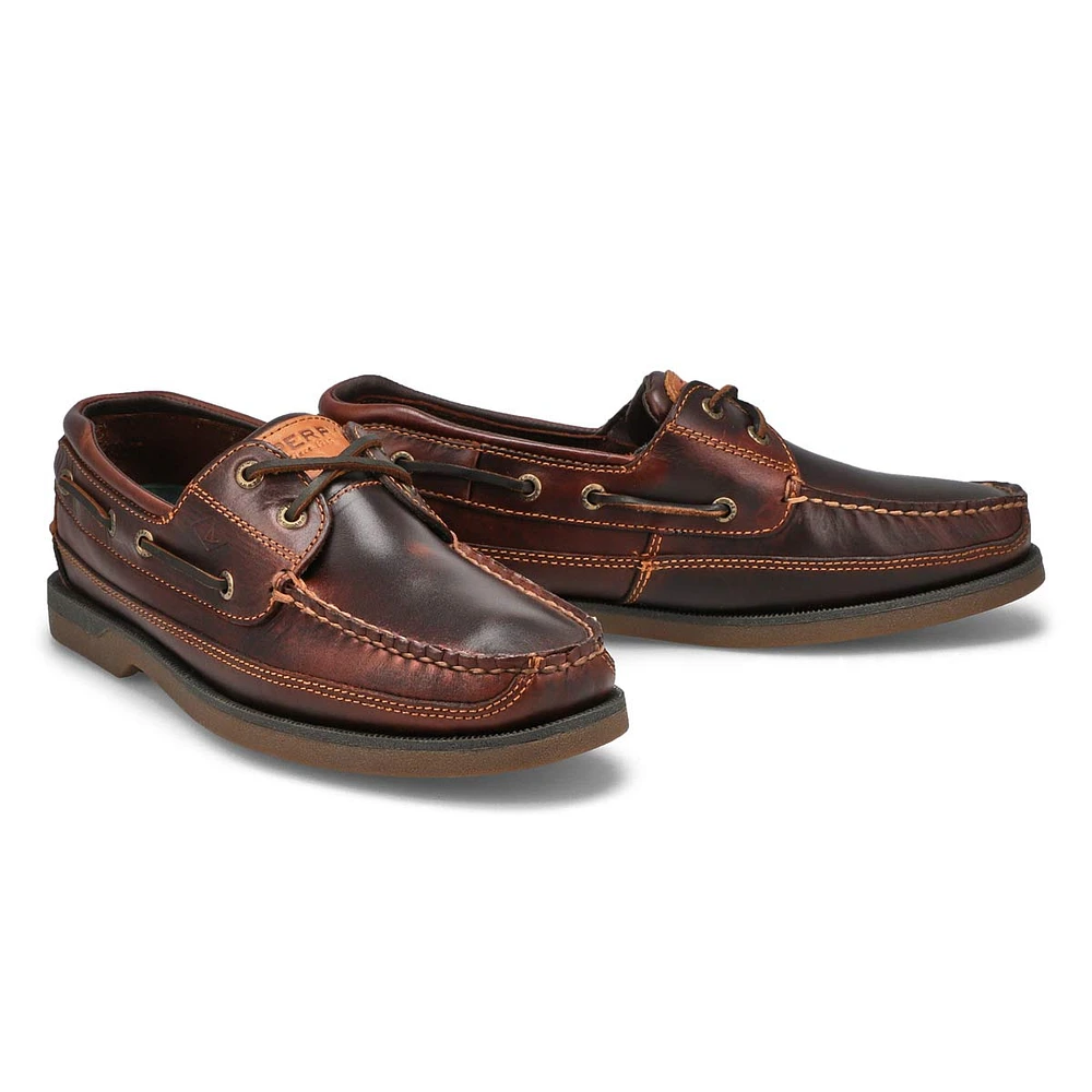 Chaussures bateau MAKO, cuir amaretto, hommes