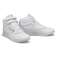 Women's Freestyle Hi Sneaker -White/Silver