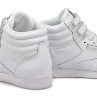 Women's Freestyle Hi Sneaker -White/Silver