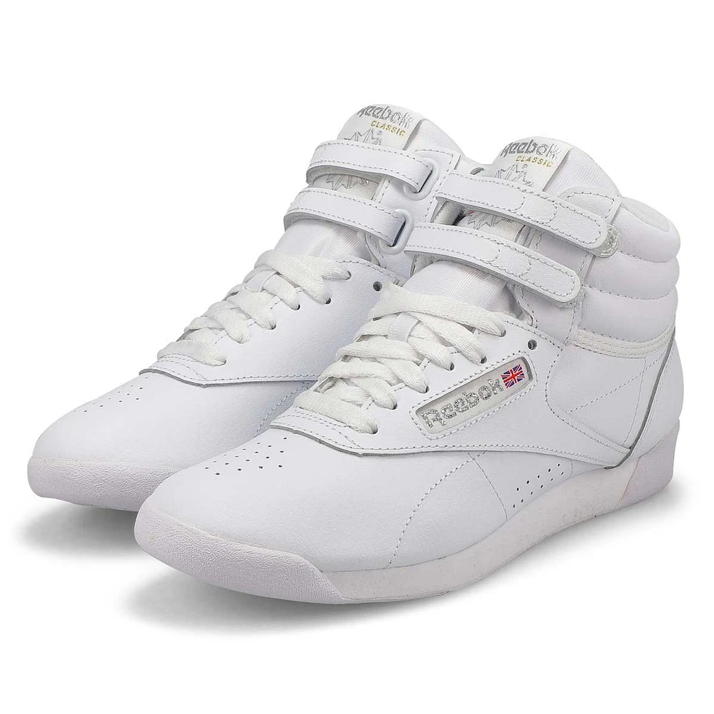 Women's Freestyle Hi Sneaker -White/Silver