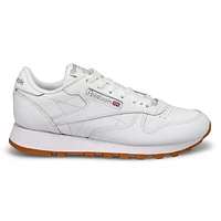 Women's Classic Leather Lace Up Sneaker - White/Gr