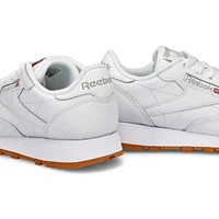 Women's Classic Leather Lace Up Sneaker - White/Gr
