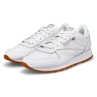 Women's Classic Leather Lace Up Sneaker - White/Gr