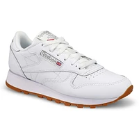 Women's Classic Leather Lace Up Sneaker - White/Gr