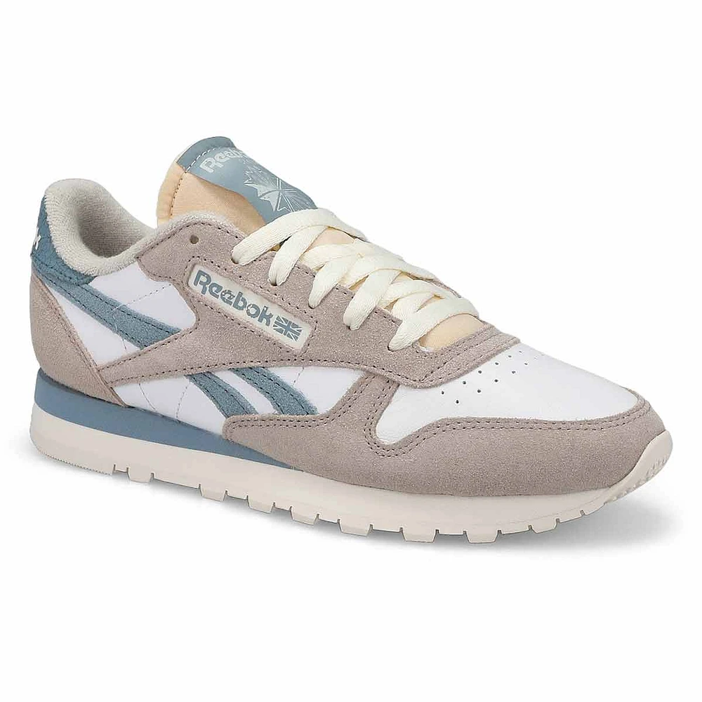 Women's Classic Leather Sneaker - White/ Grey