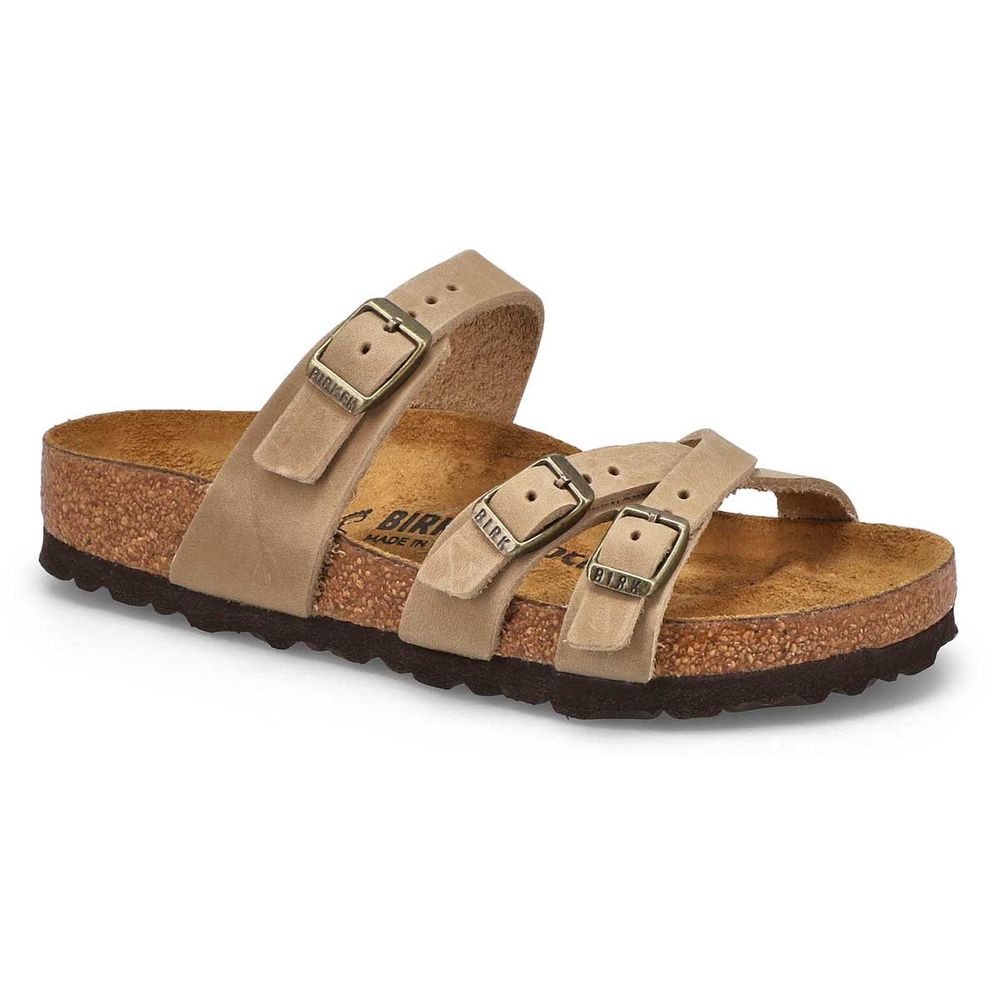 Women's Franca Oiled Leather Buckle Sandal - Black