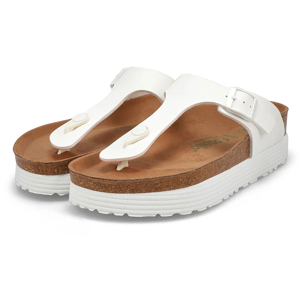 Tongs GIZEH PLATFORM VEGAN BF, blanc, femmes