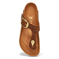 Women's Gizeh Big Buckle Oiled Leather Thong Sanda