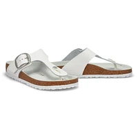 Women's Gizeh Big Buckle Oiled Leather Thong Sanda