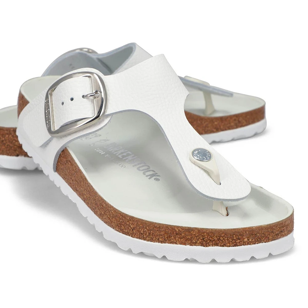 Women's Gizeh Big Buckle Oiled Leather Thong Sanda