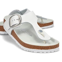 Women's Gizeh Big Buckle Oiled Leather Thong Sanda