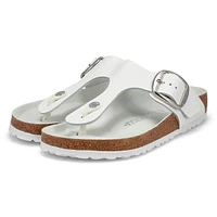 Women's Gizeh Big Buckle Oiled Leather Thong Sanda