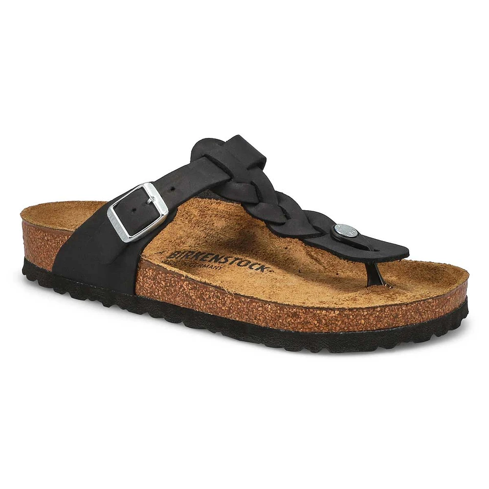 Women's Gizeh Braid Oiled Leather Thong Sandal - B