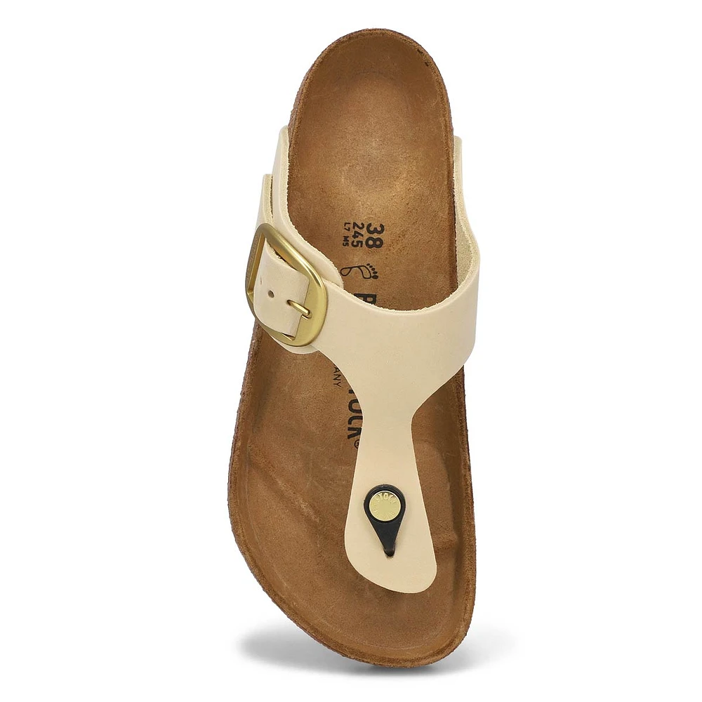 Women's Gizeh Big Buckle Oiled Leather Thong Sanda