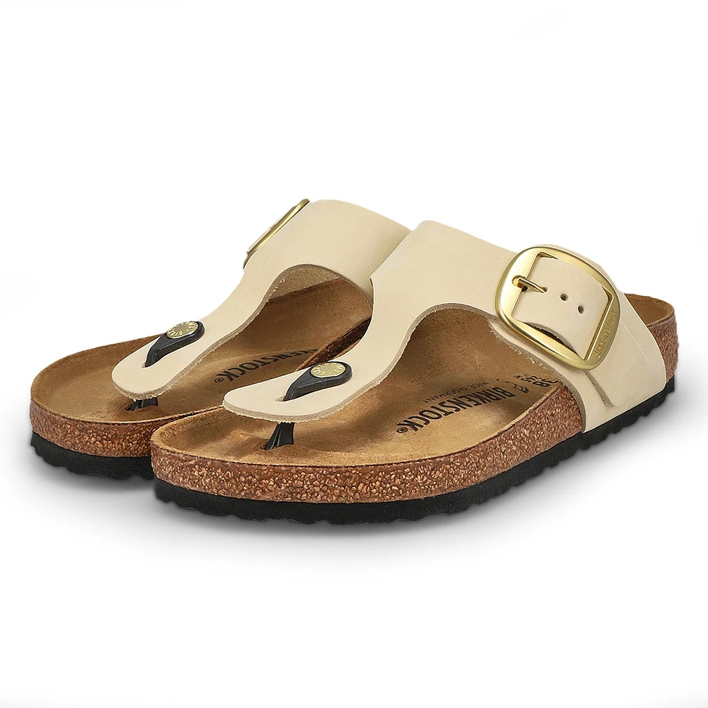 Women's Gizeh Big Buckle Oiled Leather Thong Sanda