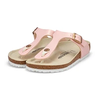 Tongs étroites en Birko-Flor GIZEH FLOWERS, blanc,